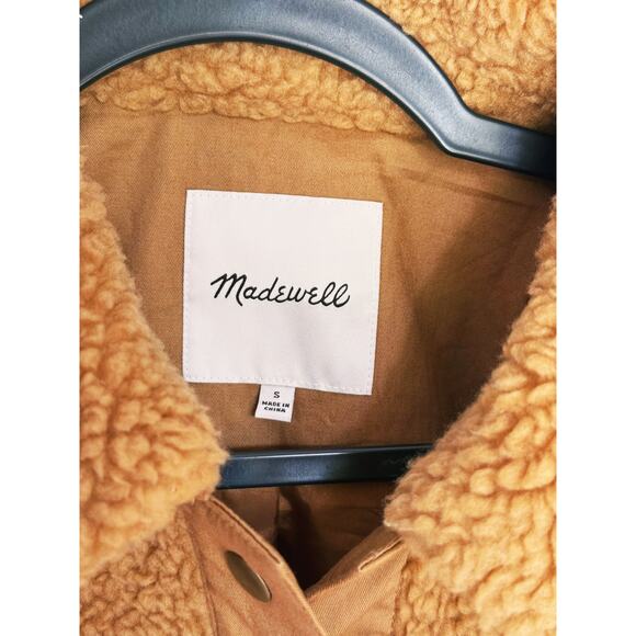 Madewell Sherpa Portland Jacket S Golden Pecan Brown Small Cozy Fall Cabincore - Picture 7 of 10